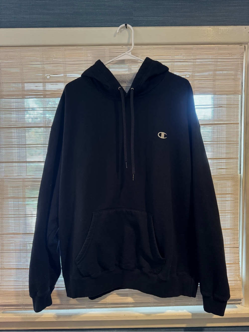 Champion Black Pullover Hoodie with Small Logo